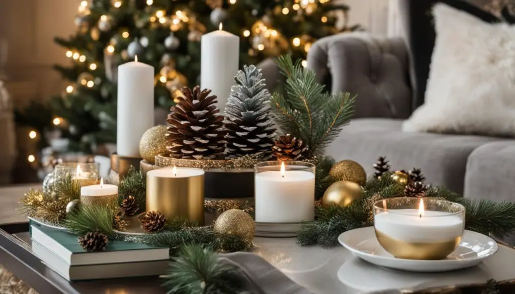 coffee table decor for the holidays