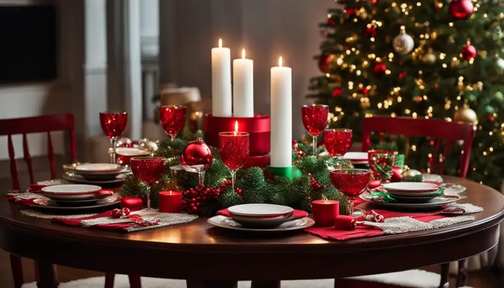 festive round coffee table decor