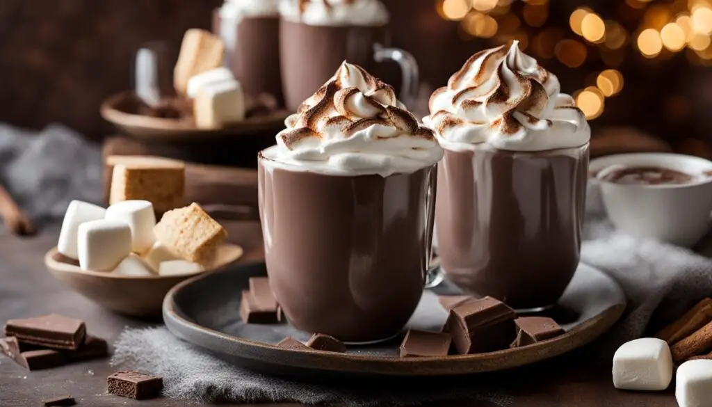 marshmallows and whipped cream for hot chocolate