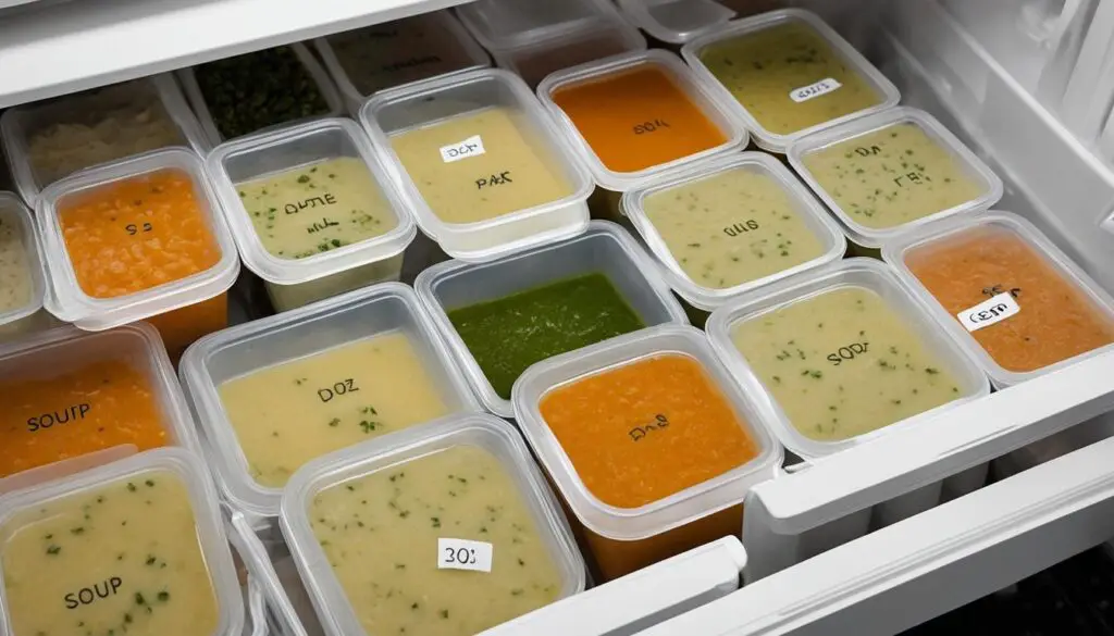 soup storage in freezer